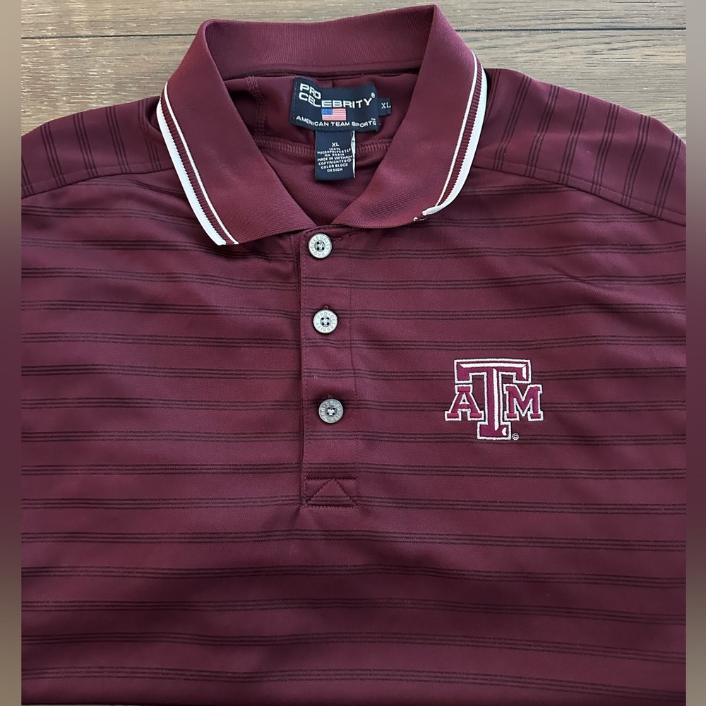 Pro Celebrity Texas A/M Polo Size XL Gently Worn